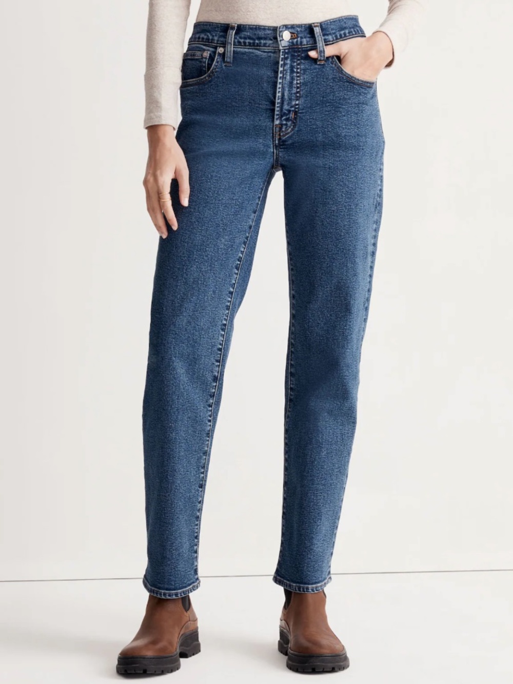 Madewell Perfect Vintage Straight Jean Bright Indigo Instacozy Stretch Size 27